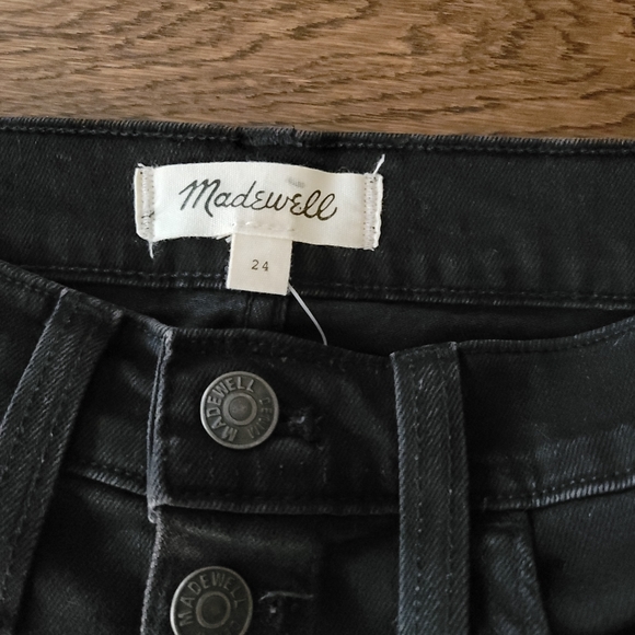 Madewell Black Denim Button-Down Mini Skirt. Size 24 (US XXS) - Picture 4 of 6